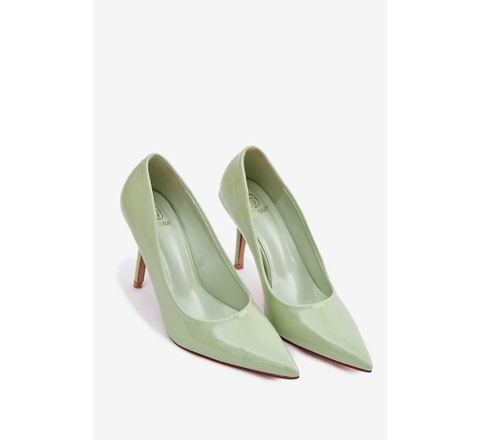 Klasické lakované lodičky z imitace kůže Zelené Odira