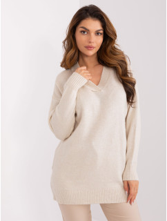 Světle béžový dámský pletený svetr