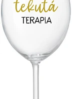 TATINKOVA TEKUTÁ TERAPIA - priehľadný pohár na víno 350 ml