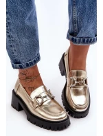 Dámské polobotky na podpatku model Zlatá s černou  model 20599722 - SWEET SHOES