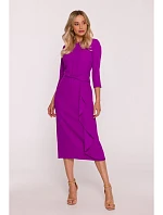 Dámské šaty s volánkem S425 - Levandulová - Stylove