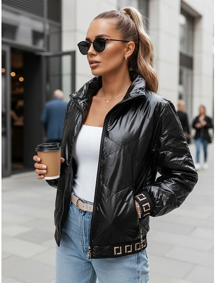 Dámská bunda bomber TY5292 černá - FashionStreet