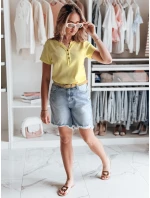 Dámská žebrovaná halenka KISS LOOK žlutá FashionStreet RY2839