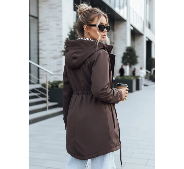 Kurtka parka damska z kapturem brązowa model 22028051 - FashionStreet