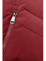 Červená dámská zimní bunda s kožešinovou podšívkou model 21791793 - LHD Červená dámská zimní bunda s kožešinovou podšívkou model 21791793 - LHD