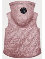 Tenká dámská vesta ve špinavě růžové barvě se zlatým zipem S'West (B8229-52)