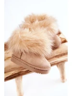 Dětské Kotníkové Boty Sněhule S Kožešinou Béžove Ariana Dětské Kotníkové Boty Sněhule S Kožešinou Béžove Ariana