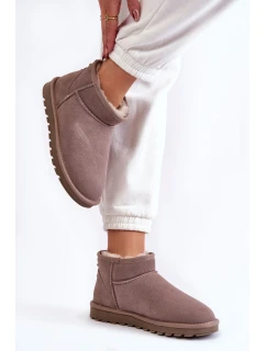 Dámské semišové nízké boty do sněhu Šede Shelie