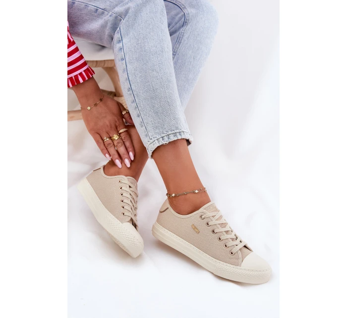 Dámské Textilní Tenisky Big Star RR274767 Béžové Dámské Textilní Tenisky Big Star RR274767 Béžové