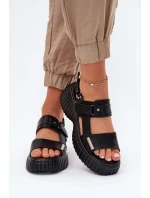 Kožené Dámské Sandály Na Platformě Černé Mertella Kožené Dámské Sandály Na Platformě Černé Mertella