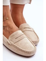 Dámské semišové mokasiny bežové Lenvie