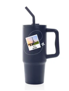 Vlastní text na cestovatelskou termosku s barevným víčkem