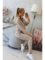 Dámská souprava s potiskem 20929 béžová - Kesi Dámská souprava s potiskem 20929 béžová - Kesi