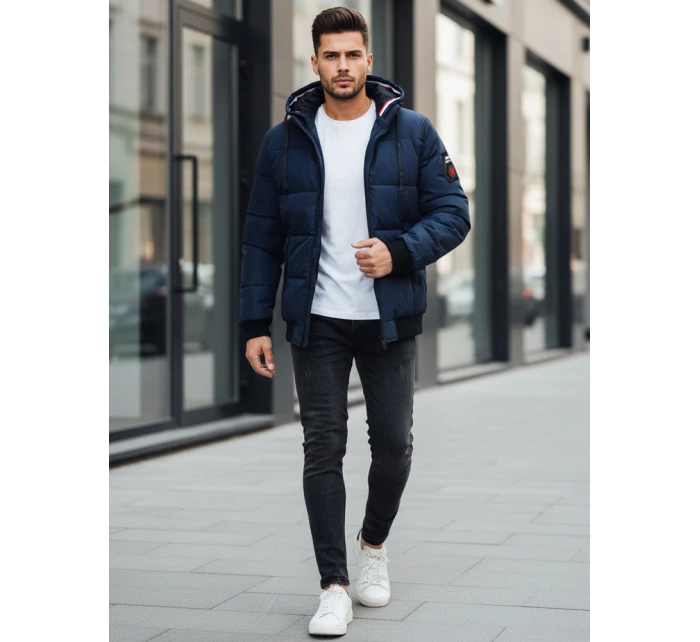 Pánská zimní bunda s kapucí tmavě modrá FashionStreet TX5086z