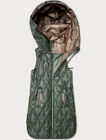 Dámská lehká vesta se zlatým zipem Goodlookin khaki (B8586/B8587-11)