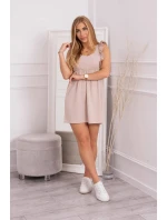 Šaty s volánky na bocích béžové