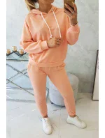 Souprava mikiny s kapucí meruňková