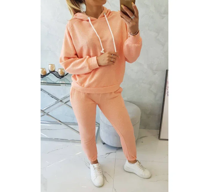 Souprava mikiny s kapucí meruňková