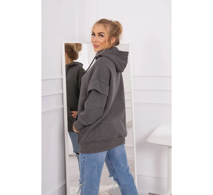 Mikina Warm-up s polovičním zipem v grafitové barvě