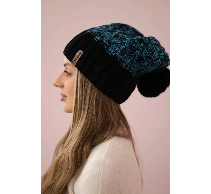 Milano fleecová čepice K203 tyrkysová melange+černá