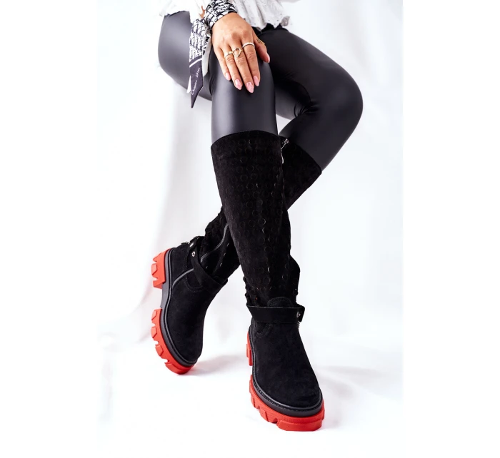 Dámské Kozačky Lewski Černé Semišové model 21562307 - Boto