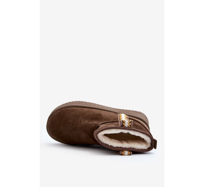 Sněhule na platformě se vzorem tmavě zelené model 21645946 - Boto