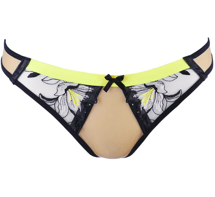 Barevná tanga V-10148 béžová/černá/zelená - Axami Barevná tanga V-10148 béžová/černá/zelená - Axami