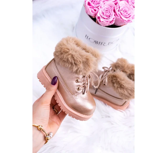 růžové zlaté izolované dětské boty Trapery Fobos růžové zlaté izolované dětské boty Trapery Fobos