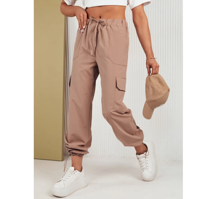 Béžové dámské padákové kalhoty MITON FashionStreet UY1675 Béžové dámské padákové kalhoty MITON FashionStreet UY1675