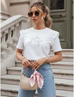 Dámské bavlněné tričko JOY ecru FashionStreet RY2524