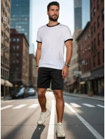 Pánské tmavě šedé teplákové kraťasy FashionStreet SX2482 Pánské tmavě šedé teplákové kraťasy FashionStreet SX2482