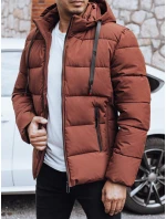 Pánská prošívaná zimní bunda s kapucí FashionStreet brick TX5062