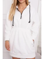 Zateplené šaty s kapucí ecru Zateplené šaty s kapucí ecru