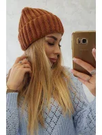 Čepice s Magda camel model 18751335 - K-Fashion Čepice s Magda camel model 18751335 - K-Fashion