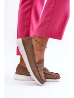 Sametové mokasíny na platformě hnědé Sergio Leone SP012