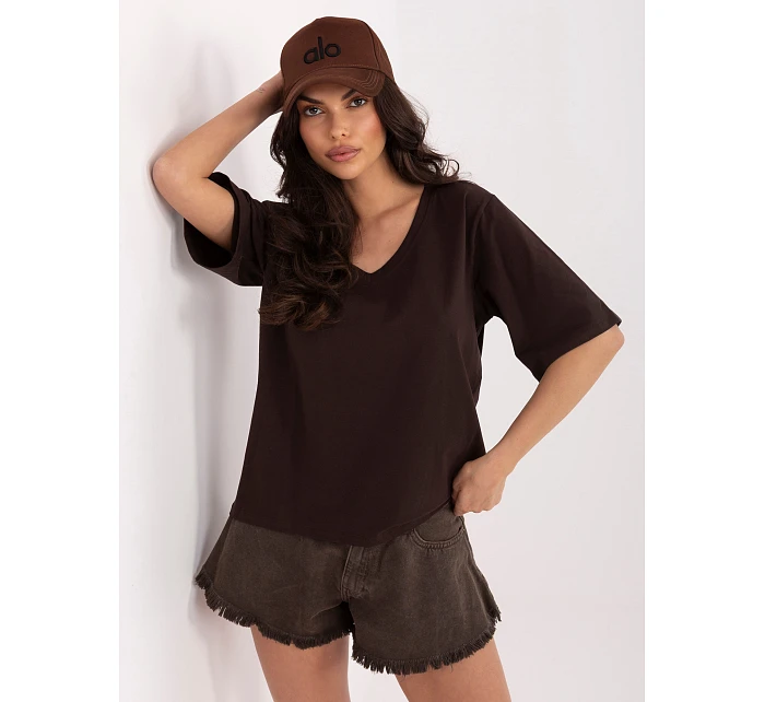 T shirt RV BZ model 22097887 ciemny brązowy - FPrice