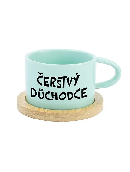 ČERSTVÝ DŮCHODCE - mint hrníček makronka 200 ml