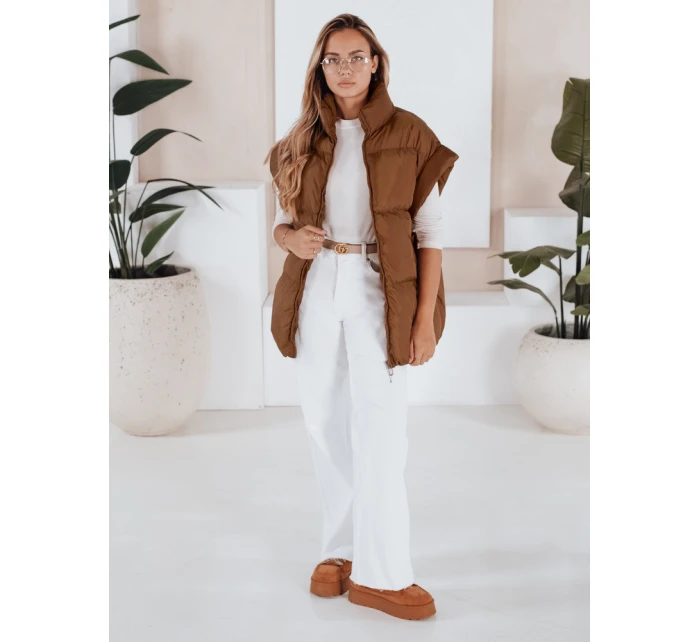 Dámská prošívaná vesta NIMIA camel FashionStreet TY3249