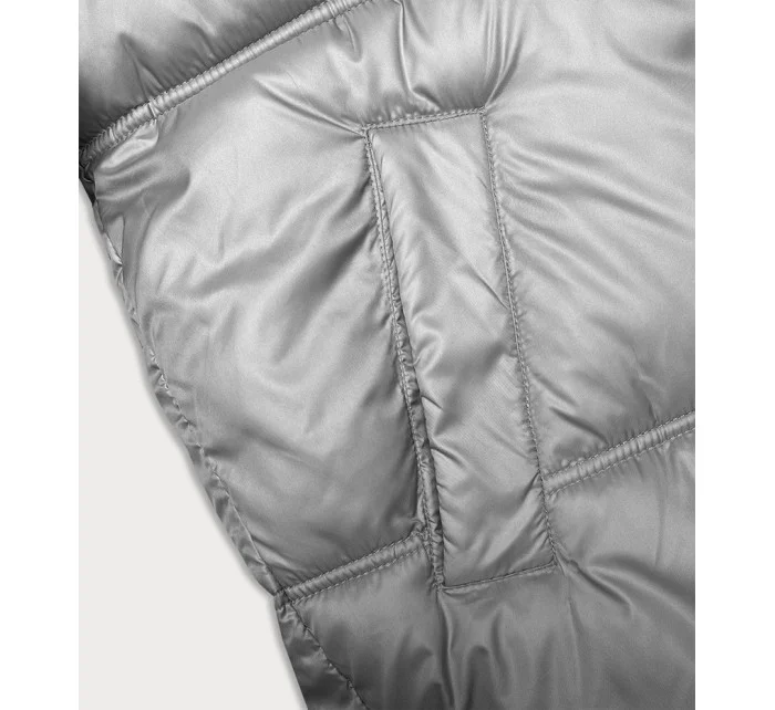 Šedá dámská bunda se střihem model 21246850 - S'WEST