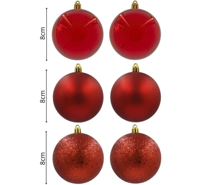 DEKORATIVNÍ PLASTOVÁ CETKA 6KS 80MM ČERVENÁ DEKORATIVNÍ PLASTOVÁ CETKA 6KS 80MM ČERVENÁ