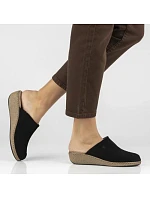 Kožené žabky na platformě černé Filippo DK7567