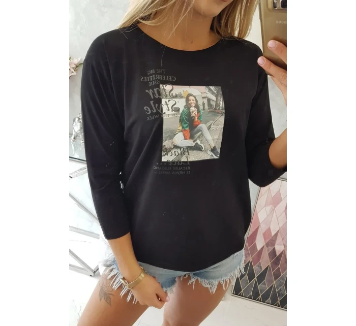 Halenka s potiskem Star Style černá