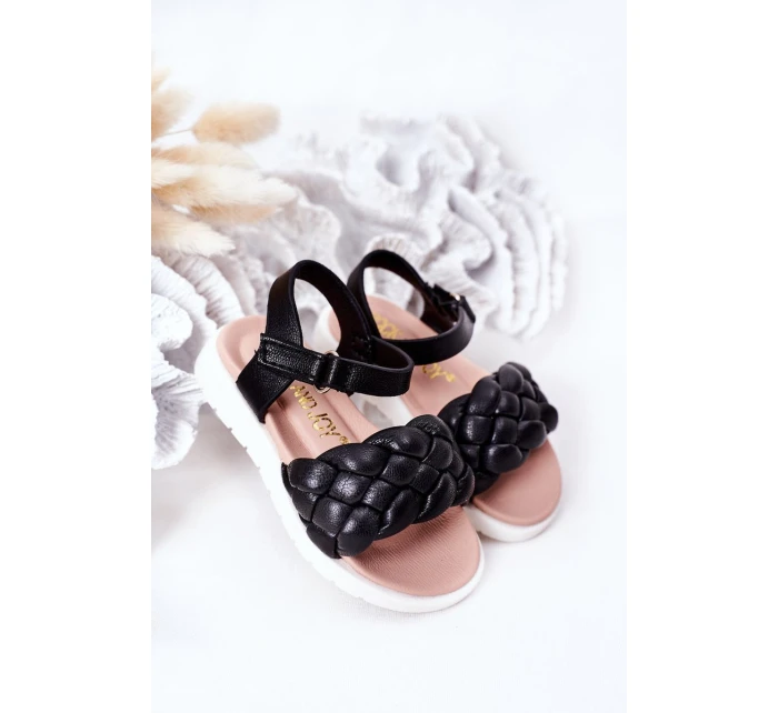 Dětské Pletené Sandály Černé model 21555204 - Boto Dětské Pletené Sandály Černé model 21555204 - Boto
