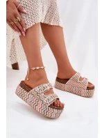 Dámské Sandály Na Masivní Platformě S Pletením A Přezkami Multikolor Dámské Sandály Na Masivní Platformě S Pletením A Přezkami Multikolor