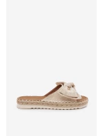 Dámské Pantofle Na Platformě S Pletením A Mašlí Béžové model 21700102 - Boto