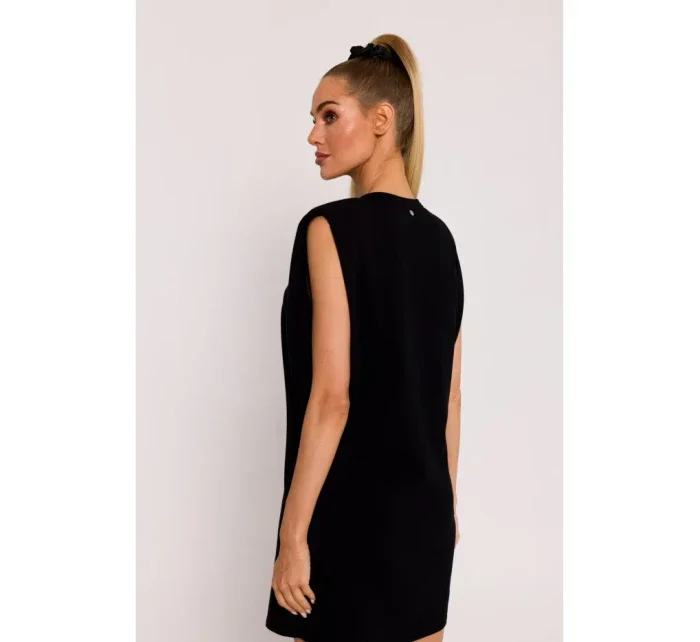 Mini šaty s na ramenou černé model 19660932 - Moe