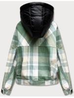 Krátká zelená károvaná košilová bunda (AG3-1839)