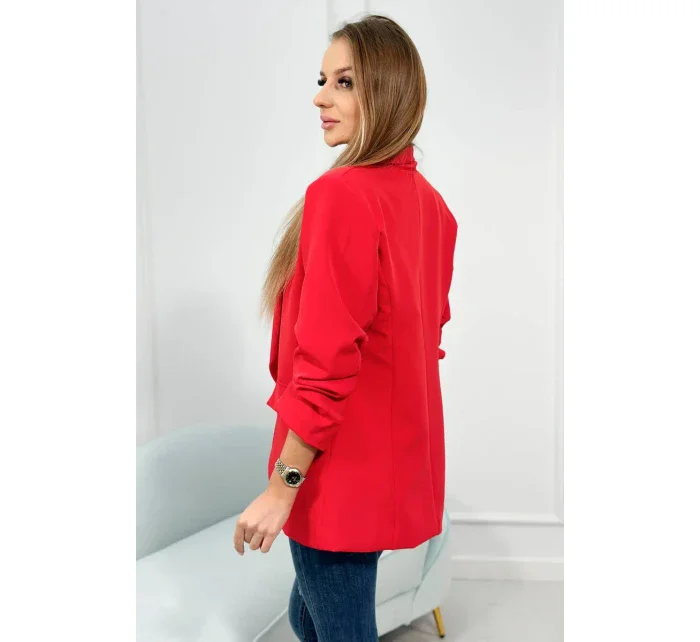 Sako s klopami elegantní červené Sako s klopami elegantní červené