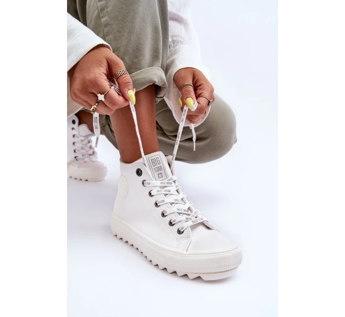 Dámské Tenisky Big Star Vysoké Zateplené Bílé GG274108