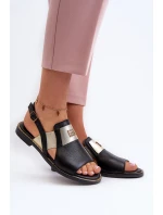 Zazoo 40385 Dámské Kožené Sandály Černé